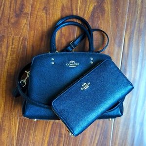 Black Coach purse with matching wallet NWOT